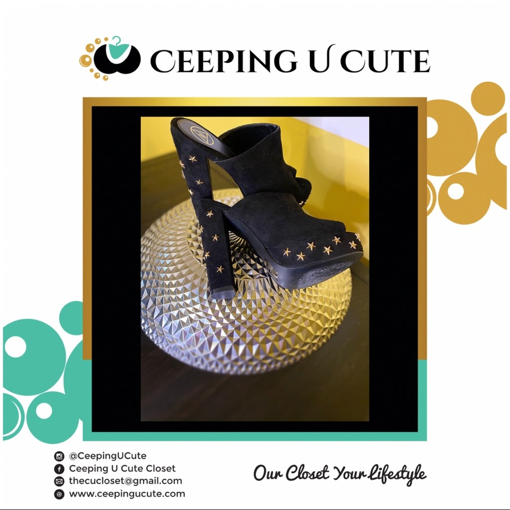 Star Studded Black Mule